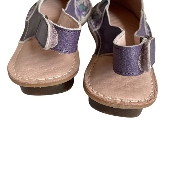 Anuschka Hand Painted Floral Leather Slingback Flats Shoes Size 37/6.5 38/7.5 - Picture 4 of 10